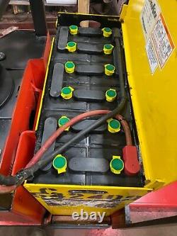 CROWN FORKLIFT RIDE ON JACK 8000#, 96 FORKS 24V WithBATTERY & CHARGER RUNS WELL