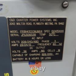C & D FR18HK1000MJMX4 36V 185A Forklift Battery Charger 18-Cell 240/480V 1050AH
