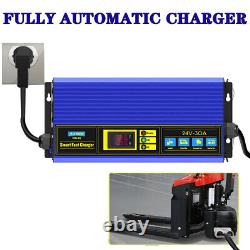 Car Battery Charger Heavy Duty Charger 24V 30A Fast Smart Forklift Golf Cart