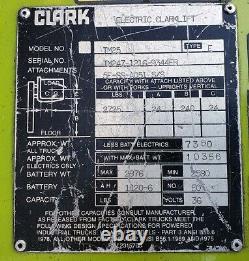 Clark TM25 Forklift 3000lb 240/80 Tilt Side Shift Good Battery with CHARGER