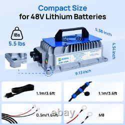 DC HOUSE 48V 18A Battery Charger for 48V Golf Cart/Forklift/Ship Lithium Battery