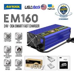 EM160 Smart Fast Charger Fully-Automatic Baterry Fit For Car Forklift Golf 24V