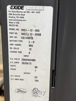 EXIDE GOLD WG1-12-865B FORKLIFT BATTERY CHARGER 24V 12Cell 208/240/480V