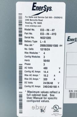 EnerSys EI3-IN-4Y Impaq Forklift Battery Charger 480V 3PH 24/36/48V DC 2000AH