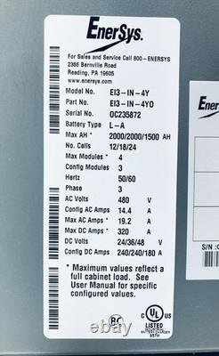 EnerSys EI3-IN-4Y Impaq Forklift Battery Charger 480V 3PH 24/36/48V DC 2000AH