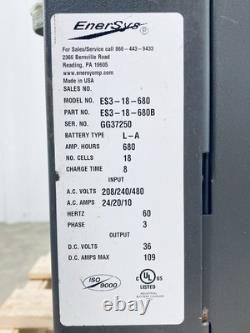 Enersys Es3-18-680b Forklift Battery Charger Enforce Scr 18-cells 680amp 3ph