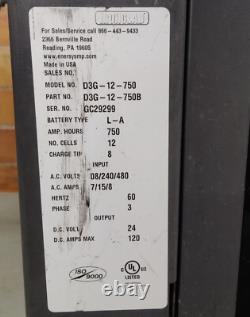 Enersys Gold Depth Charger D3G-12-750 Forklift Battery Charger 24DCV 3 PH 120DCA
