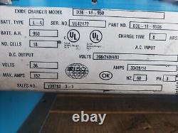 Exide D3E-18-950 36V Forklift Battery Charger 950AH 18 Cell 8hr Charge Time