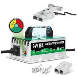 Forklift Battery Charger 24V 15A, IP67 Waterproof 24 Volt Charger, Jack/Floor