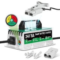 Forklift Battery Charger 24V 15A, IP67 Waterproof 24 Volt Charger, Jack/Floor