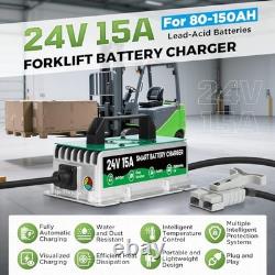 Forklift Battery Charger 24V 15A, IP67 Waterproof 24 Volt Charger, Jack/Floor