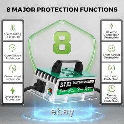 Forklift Battery Charger 24V 15A, IP67 Waterproof 24 Volt Charger, Jack/Floor