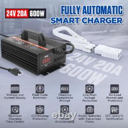 Forklift Battery Charger 24V 20A Smart Trickle Charger with LCD Display, 24 Volt