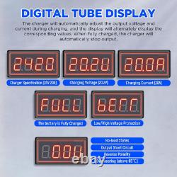 Forklift Battery Charger 24V 20A Smart Trickle Charger with LCD Display, 24 Volt
