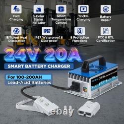 Forklift Battery Charger 24V 20A Trickle Charging Pallet Jack blue