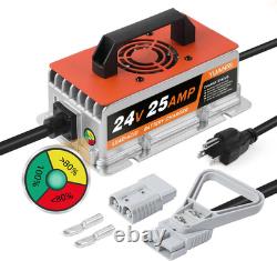Forklift Battery Charger 24V 25A, IP67 Waterproof, 24 Volt Battery Charger 25 Am