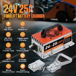 Forklift Battery Charger 24V 25A, IP67 Waterproof, 24 Volt Battery Charger 25 Am