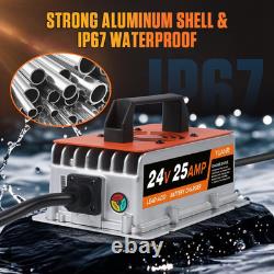 Forklift Battery Charger 24V 25A, IP67 Waterproof, 24 Volt Battery Charger 25 Am