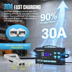 Forklift Battery Charger 24V 30A Pallet Jack Battery Charger LCD Digital Disp
