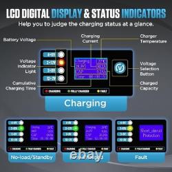 Forklift Battery Charger 24V 30A Pallet Jack Battery Charger LCD Digital Disp