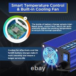 Forklift Battery Charger 24V 30A Smart 24 Volt Charger 900W Fully-Auto LCD Blue