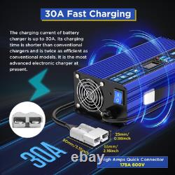 Forklift Battery Charger 24V 30A Smart 24 Volt Charger 900W Fully-Auto LCD Displ
