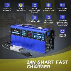 Forklift Battery Charger 24V 30A Smart Golf Cart Battery Charger Fully-Automa