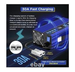 Forklift Battery Charger 24V 30A Smart Golf Cart Battery Charger Fully-Automatic