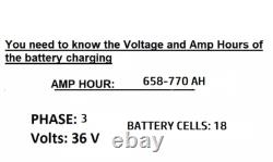 Forklift Battery Charger 36 Volts 3 Three Phase Digital 36v 140amp 208-240-480v