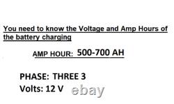 Forklift Battery Charger 3 Three Phase 12v 100a 500-700 A. H. 208-240-480v Input