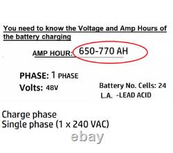Forklift Battery Charger 48 Volts 1 Single Phase Digital 48v 140 Amp 208-240v