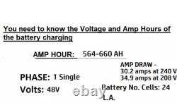 Forklift Battery Charger 48 Volts Single Phase Digital 48v 120 Amp 200-220-240 V