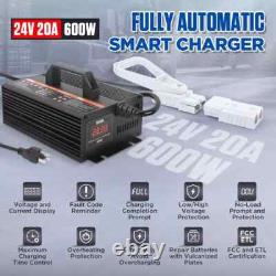 Fully Automatic Golf Cart Forklift Battery Charger 24V 20A for Lead-Acid Battery