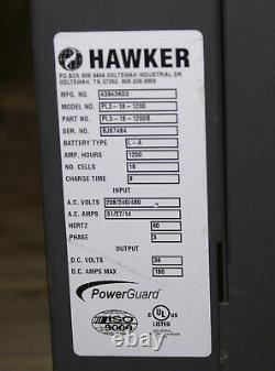 HAWKER PowerGuard LD 36V BATTERY CHARGER Electric Forklift 180A 1200AH 3Ph
