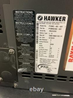 Hawker PTOMod3 Forklift Battery Charger PTOM3-48c-60y 3ph 50/60hz Untested NS P