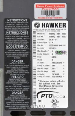 Hawker PTO MOD3 Lift Battery Charger PTOM3-48F-160G 24/36/48 VDC 208/220/240 VAC
