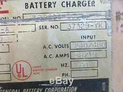 Hertner Forklift Battery Charger 36 Volt L-A 1050 A. H. Batt 3 Phase 240/280 A