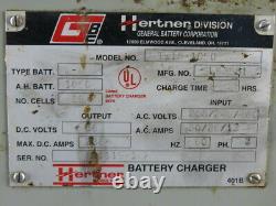 Hertner TW18-1050 208-240/480V Input 18 Cell 36VDC Forklift Battery Charger