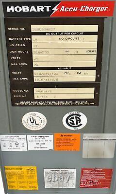 Hobart 380A1-12 Battery Charger 12 Cell 24 Volts 226-380 AH 76 Amps 240/460V 1ph