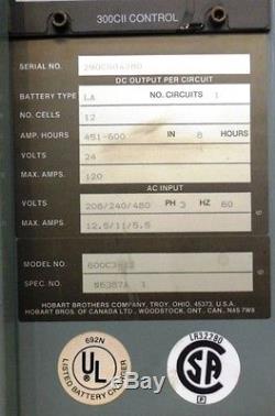 Hobart 600c3-12 Accu-charger 3 Phase 24 V 12 Cell Forklift Battery Charger