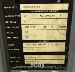 Hobart Accu-Charge 12V Forklift Battery Charger 208/240/480V 1 Phase 48 Lead