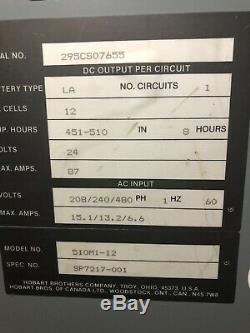 Hobart Battery Mate 24 volt Charger 451-510ah. 1 Ph. 208/240/480v Input. NJ