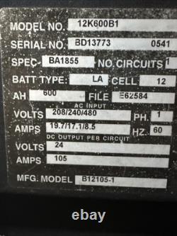Kodiak 12K600B1 Forklift Battery Charger 1Ph 208/240/480V. 24V. 105amp