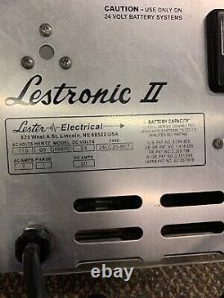 LESTER LESTRONIC II MODEL# 09800 BATTERY CHARGER 24V 20DCA 120VAC Scrubber