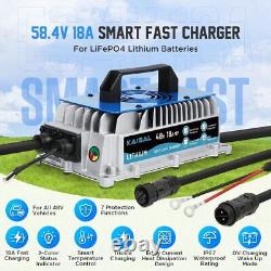 Lithium Battery Charger 48v 18A LiFePO4 Battery Trickle Smart Charger Forklift