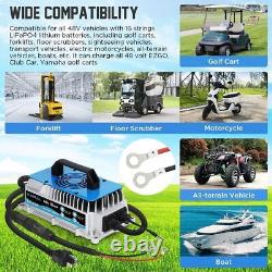 Lithium Battery Charger 48v 18A LiFePO4 Battery Trickle Smart Charger Forklift