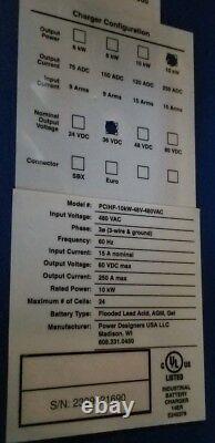 Multi-Voltage 24/36/48V Power Designers Battery Charger PCIHF-10kW-48V-480V/3/60