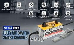 NEW 24V 30A Forklift Battery Charger 1250W Smart 7-Stage Trickle Charger IP67