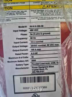 NEW Raymond forklift battery charger, 480VAC RV05-5kw Model RV6.5-150-36