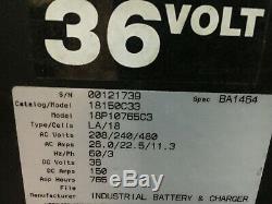 NICE iBCi 36vdc (150 dc amp) forklift battery charger, 208/240/480 ac input